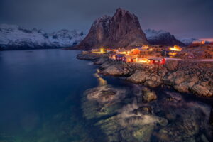 Hamnoy fishing village in Winter in Lofoten Island, Norway