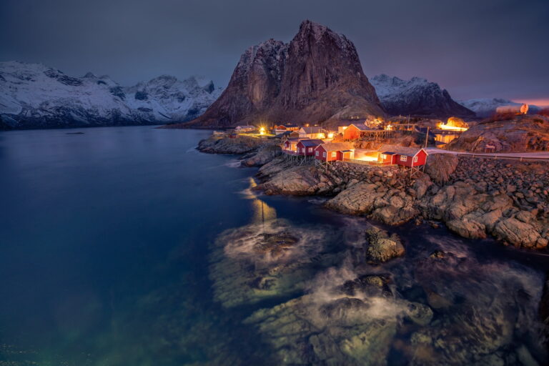 Hamnoy fishing village in Winter in Lofoten Island, Norway